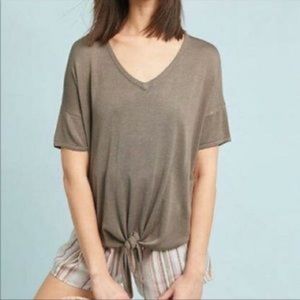 NEW! anthropologie x JOHN + JENN V-Neck Tie Front Short Sleeve Knit Top